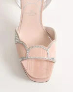 Valentino Bowow Platform Sandal In Moiré Fabric With Crystals 115Mm - Image 3